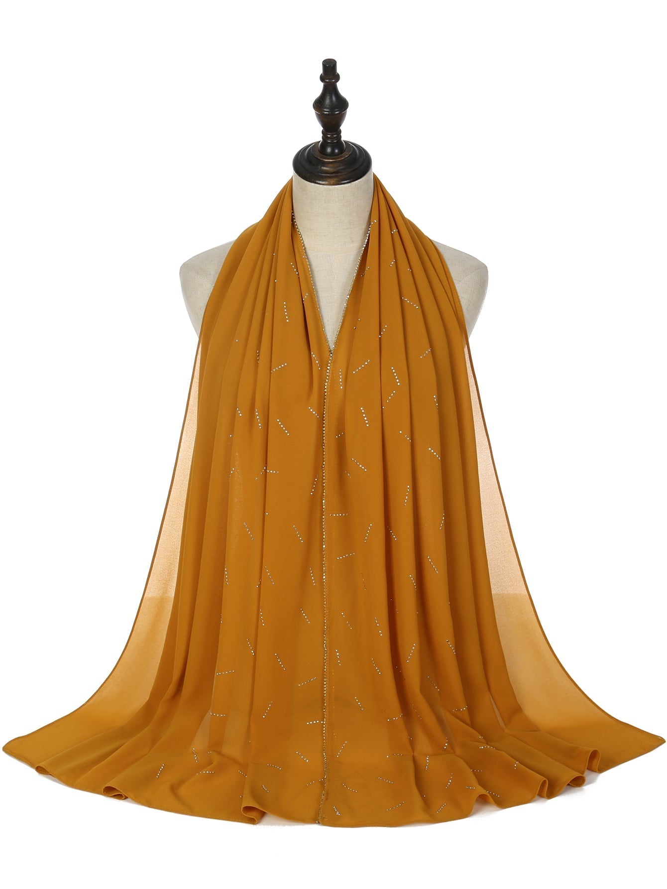 Chain monochrome chiffon scarf shawl Sai Feel