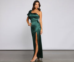 Charmaine Formal One Shoulder Satin Dress Sai Feel