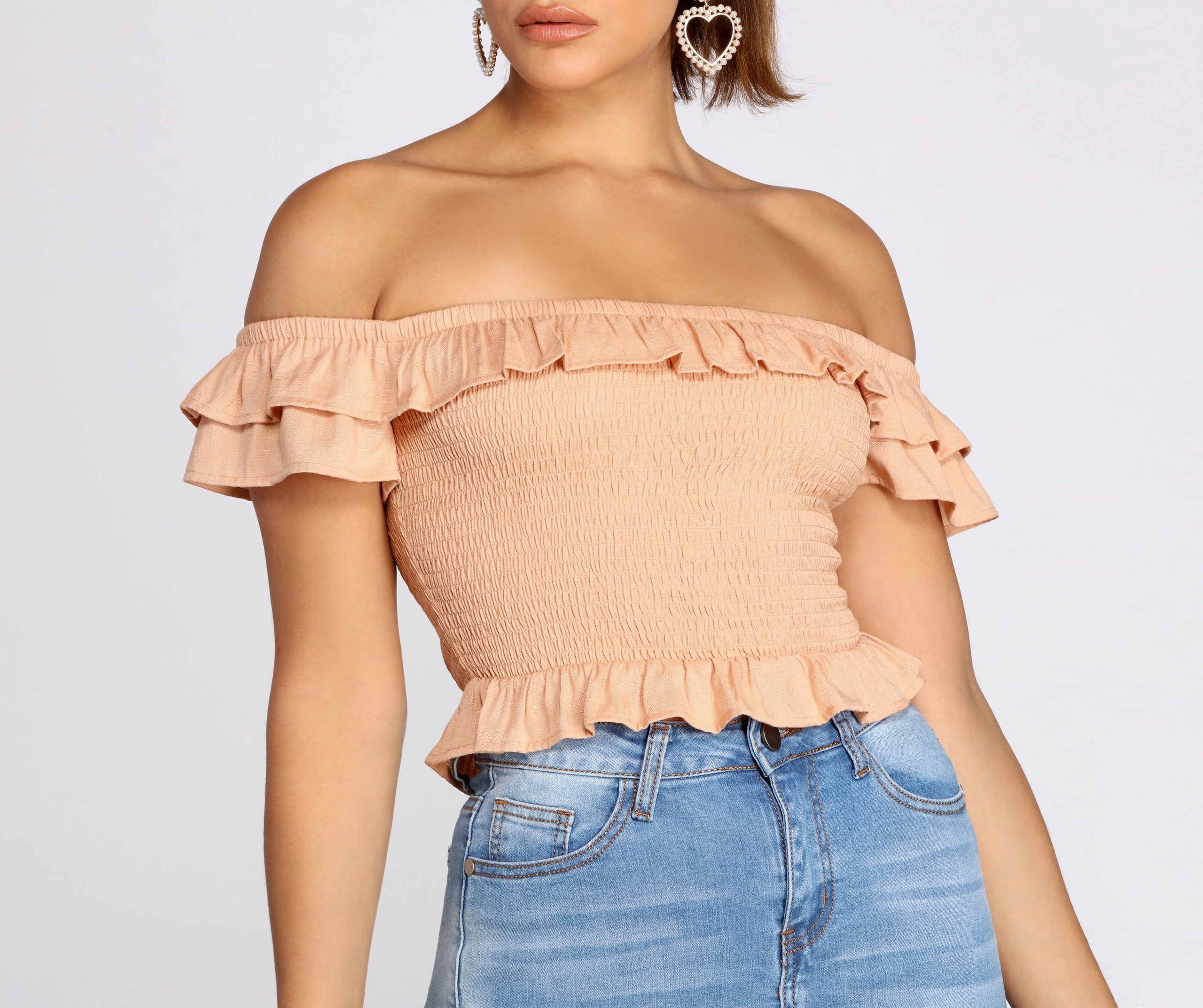 Charmed In Ruffles Peplum Top Sai Feel