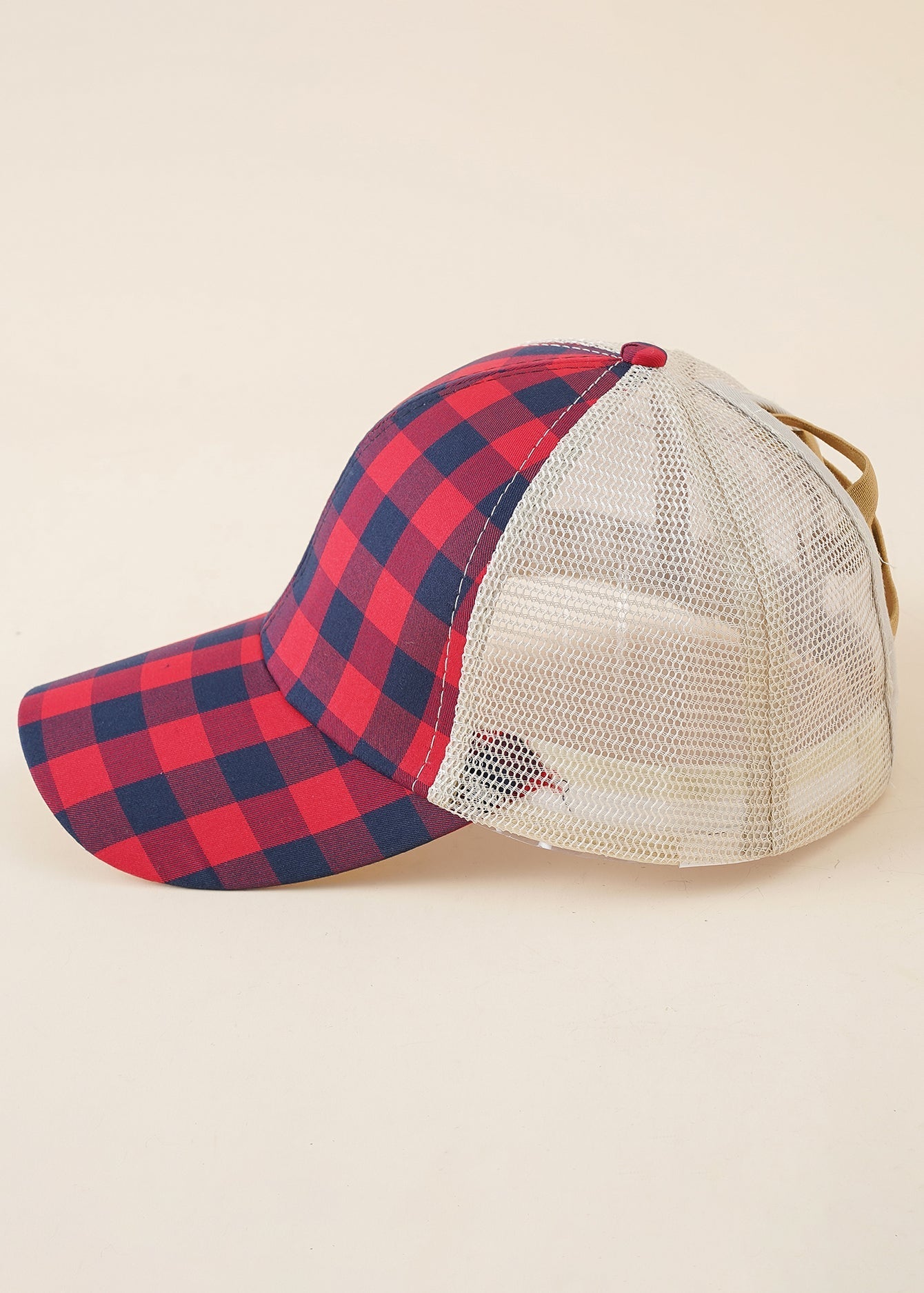 Checkerboard Mesh Block Baseball Cap Sai Feel