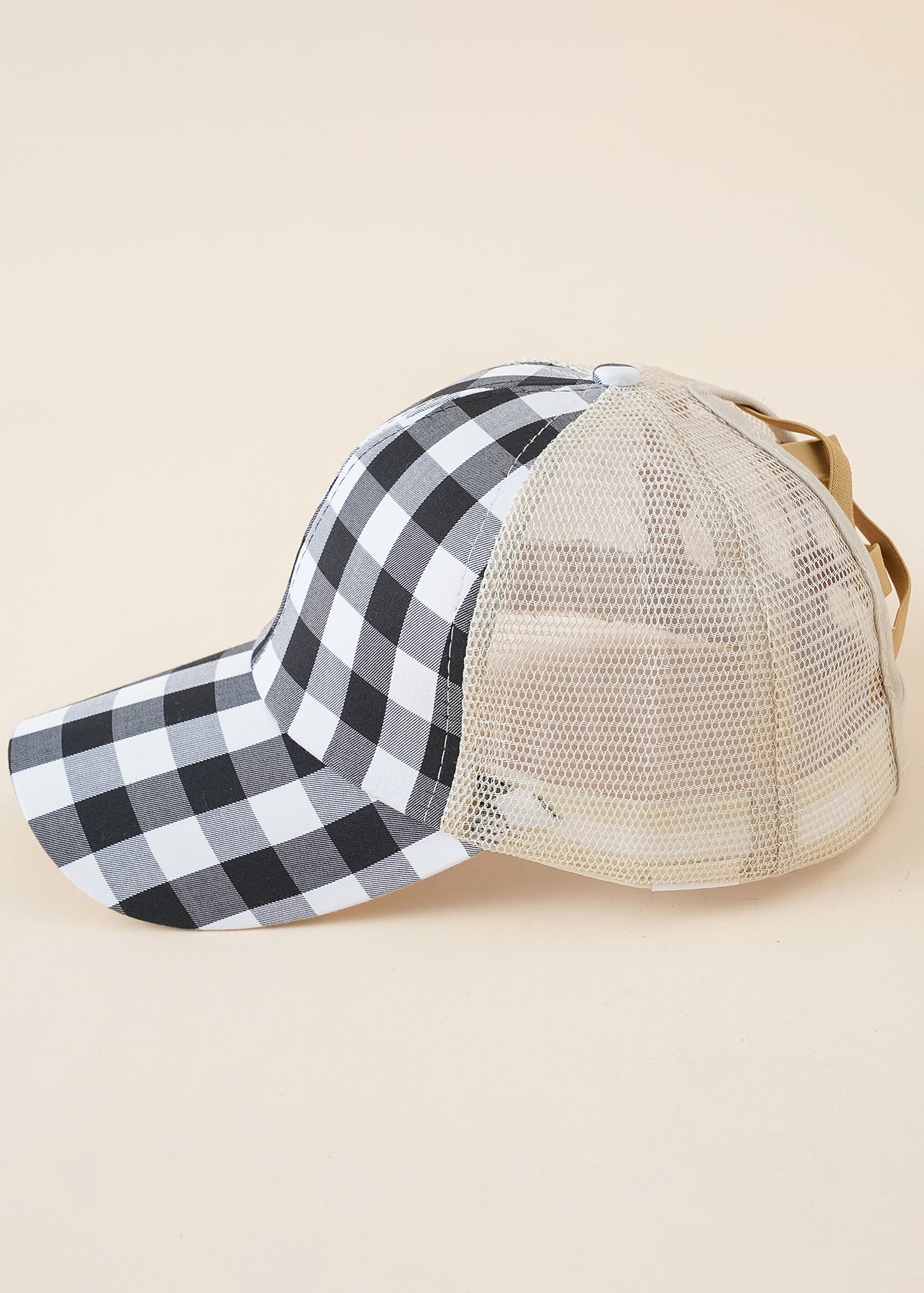 Checkerboard Mesh Block Baseball Cap Sai Feel