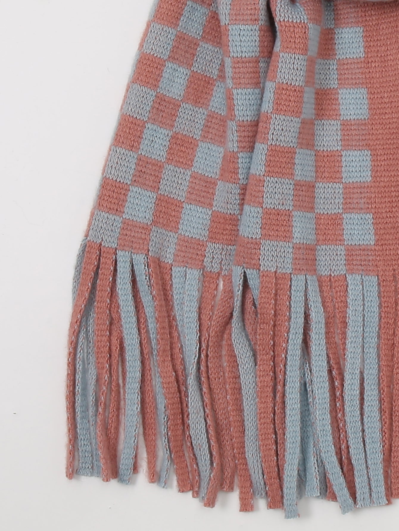 Checkerboard plaid scarf Sai Feel
