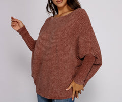 Chenille Knit Dolman Sleeve Sweater Sai Feel