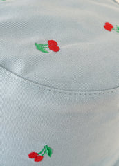 Cherry Embroidery Solid Dual Side Bucket Hat Visor Sai Feel