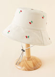 Cherry Embroidery Solid Dual Side Bucket Hat Visor Sai Feel
