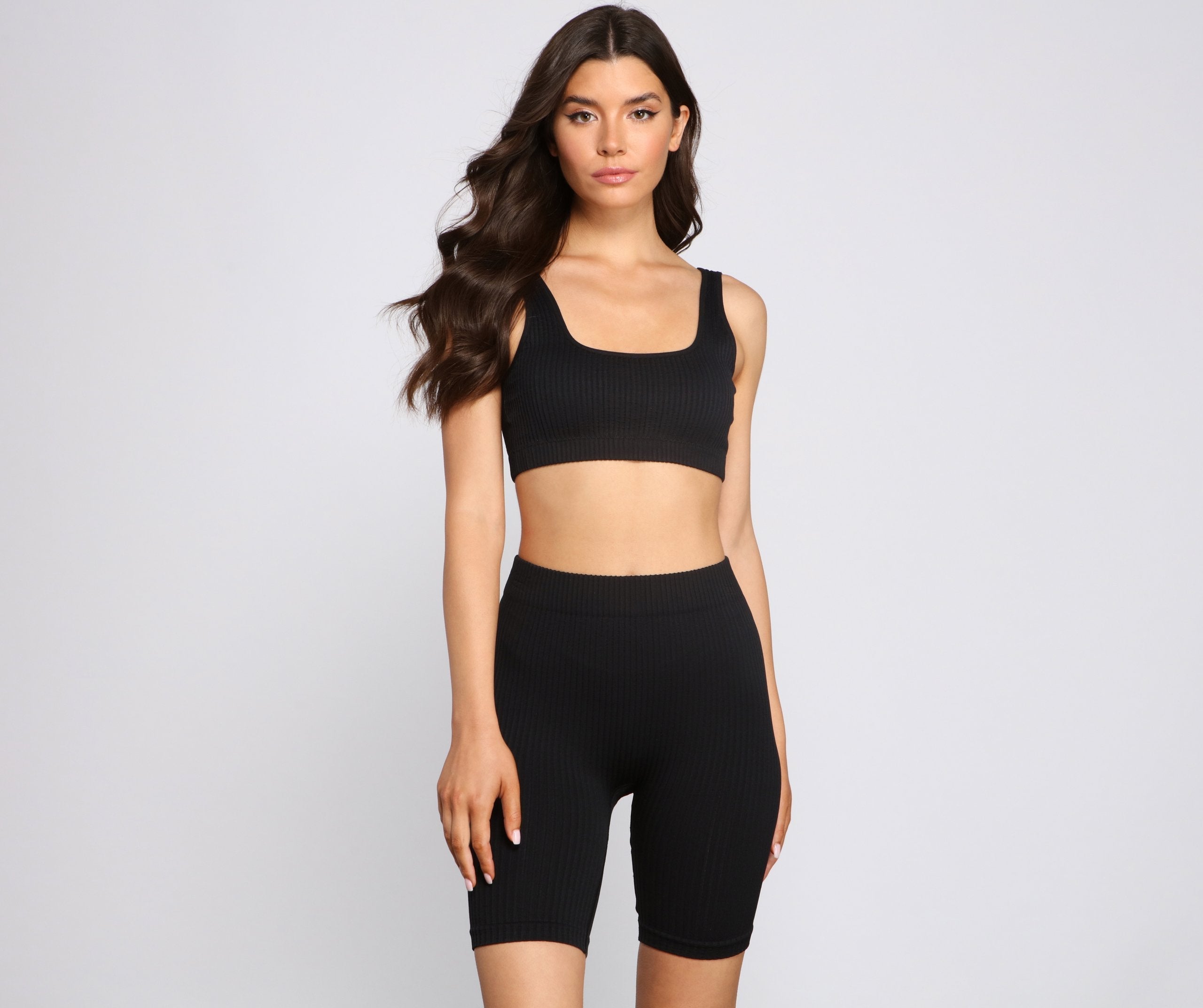 Chic And Seamless Ribbed Biker Shorts Sai Feel