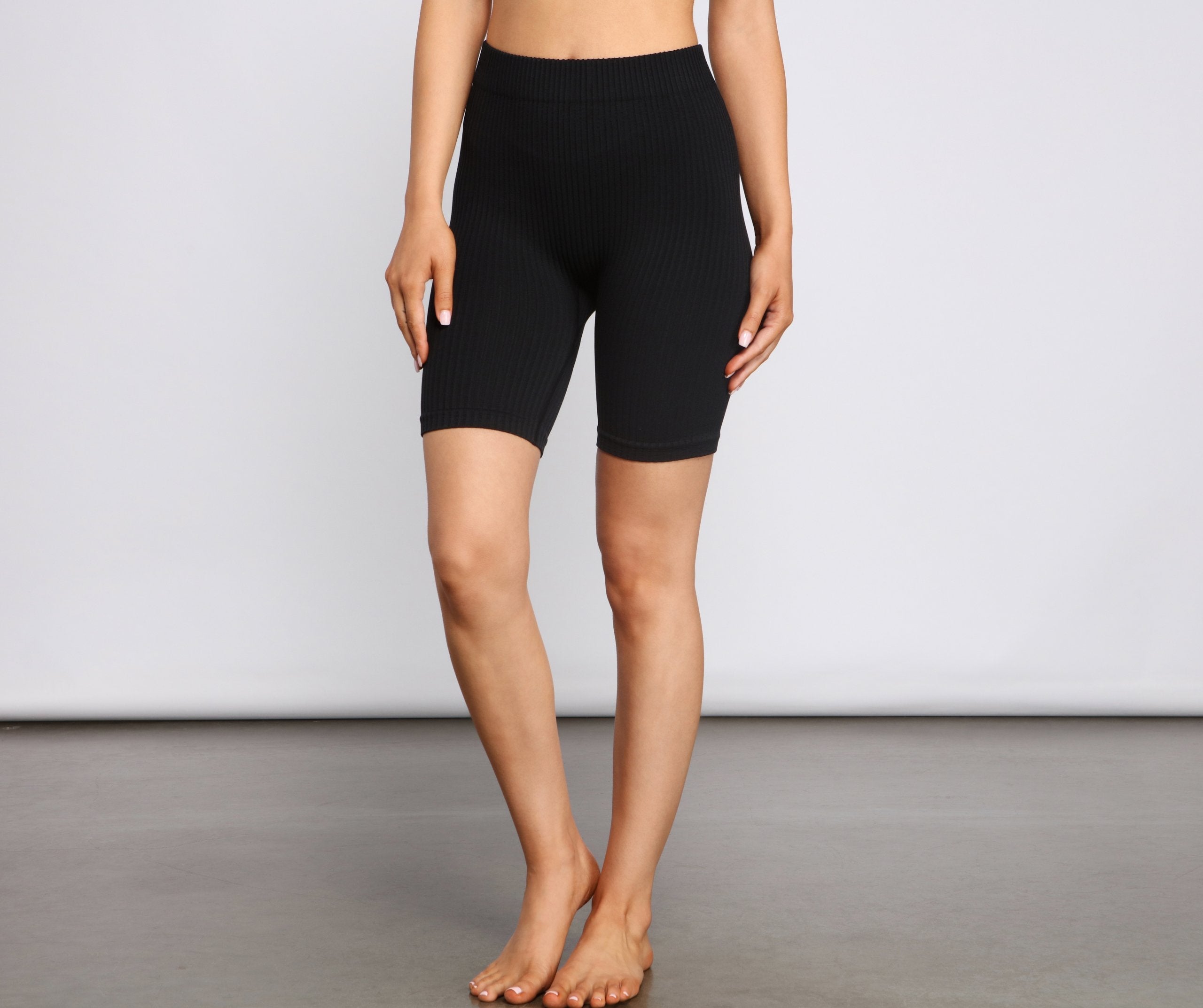 Chic And Seamless Ribbed Biker Shorts Sai Feel