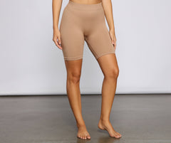 Chic And Seamless Ribbed Biker Shorts Sai Feel