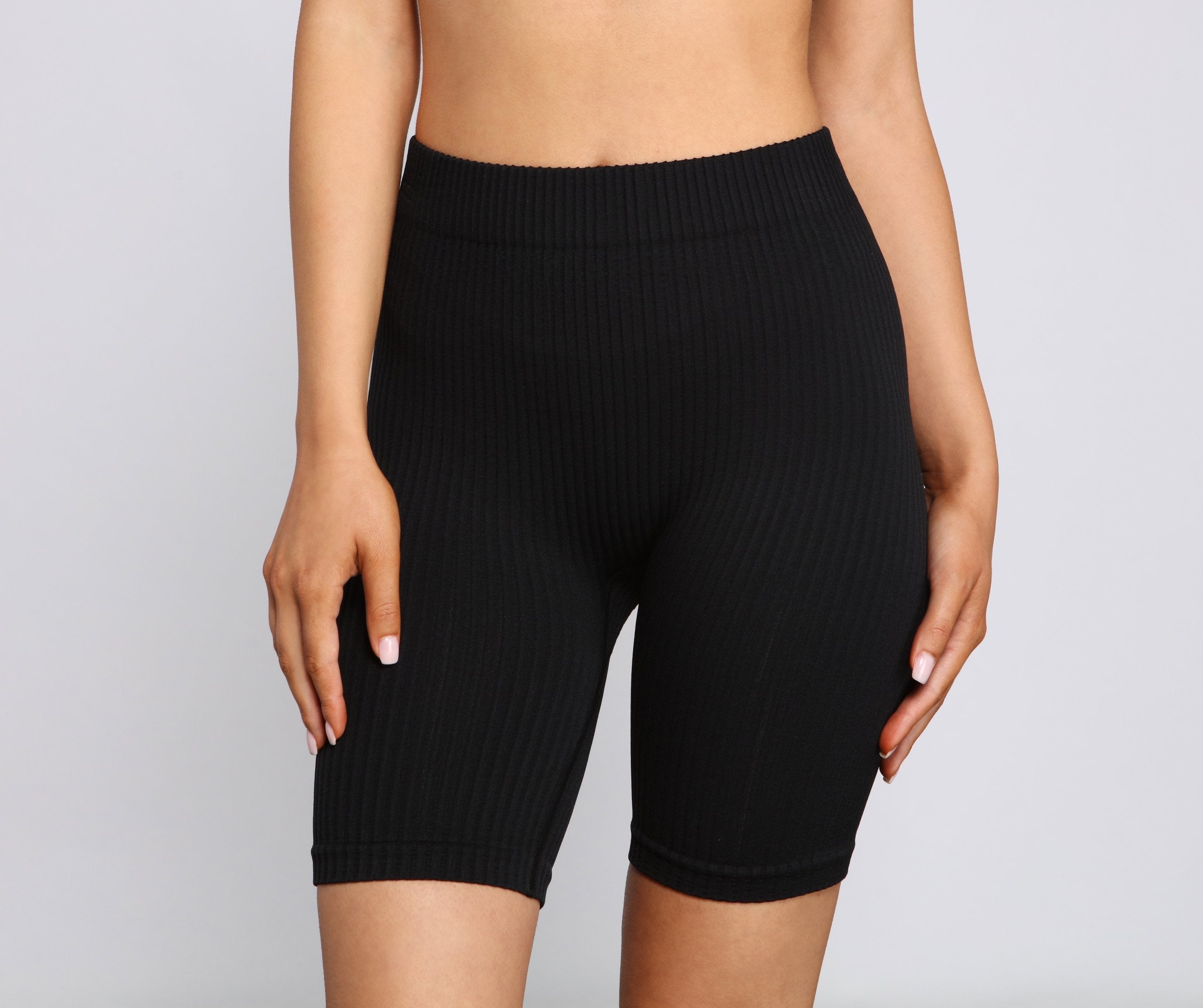 Chic And Seamless Ribbed Biker Shorts Sai Feel