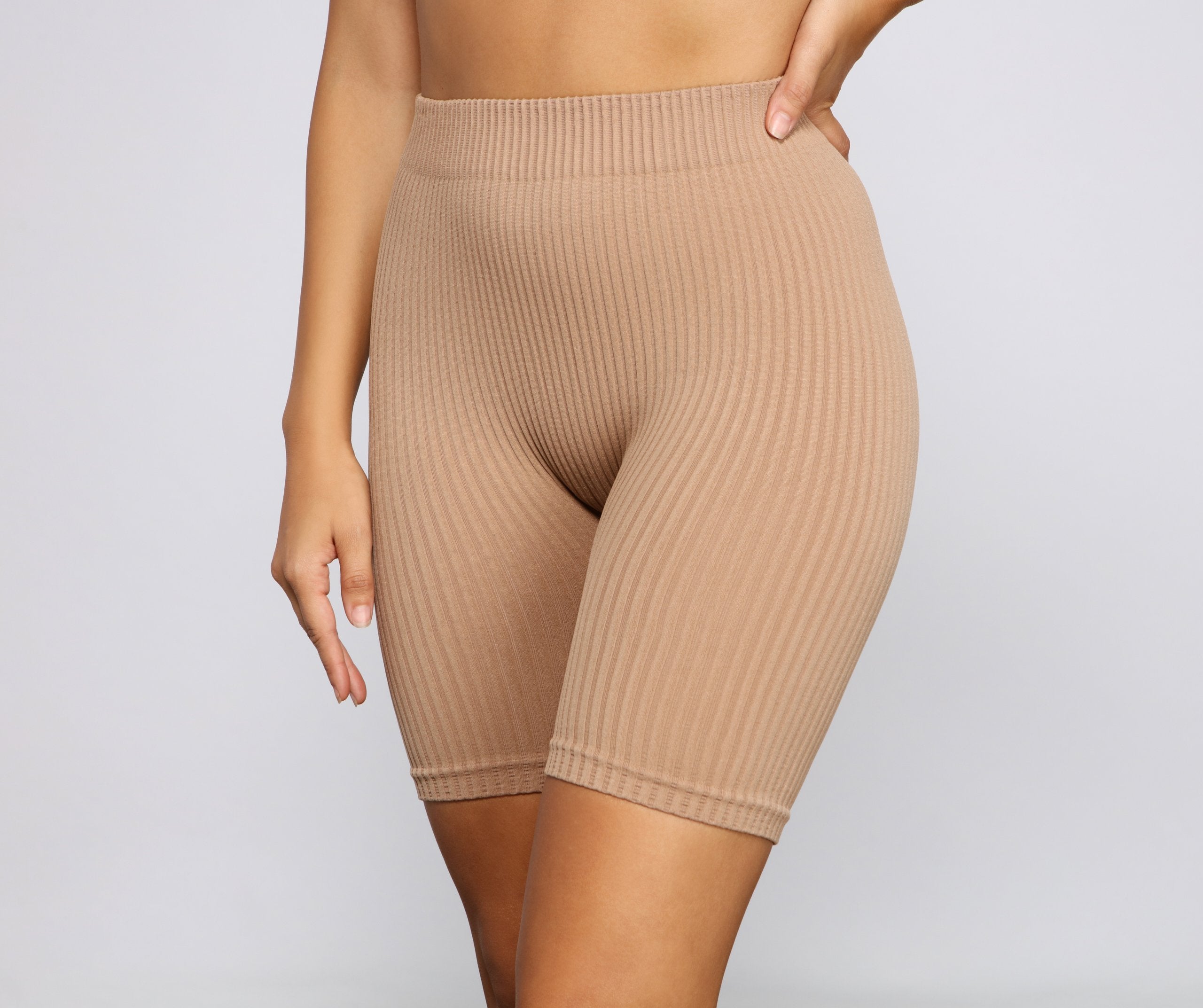 Chic And Seamless Ribbed Biker Shorts Sai Feel