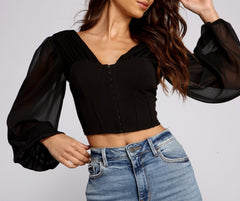 Chic Babe Long Sleeve Corset Blouse Sai Feel