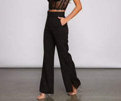 Chic Belted Dressy Wide-Leg Pants Sai Feel