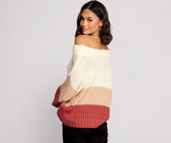 Chic Colorblock Knit Sweater Sai Feel