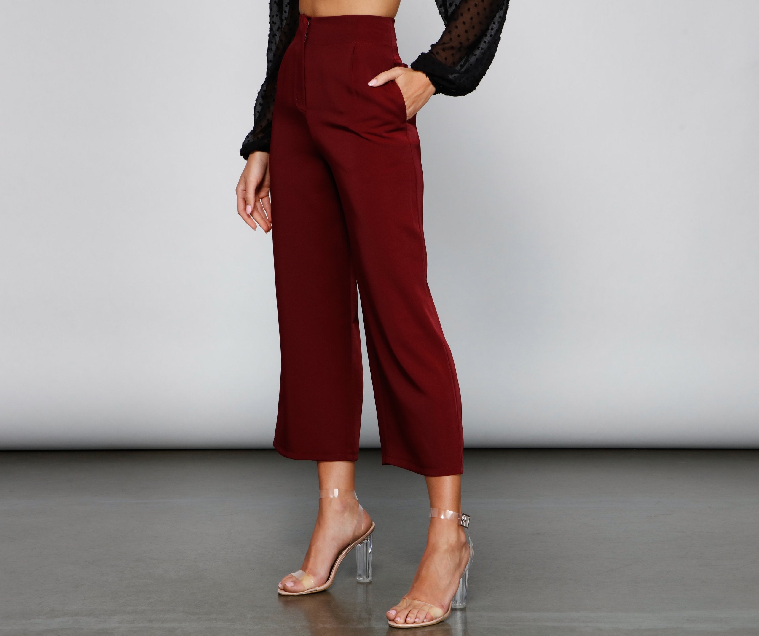 Chic Culotte Wide-Leg Trouser Pants Sai Feel