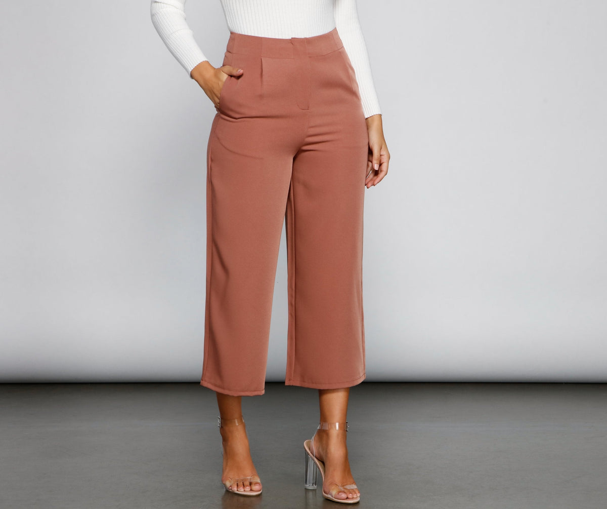 Chic Culotte Wide-Leg Trouser Pants Sai Feel