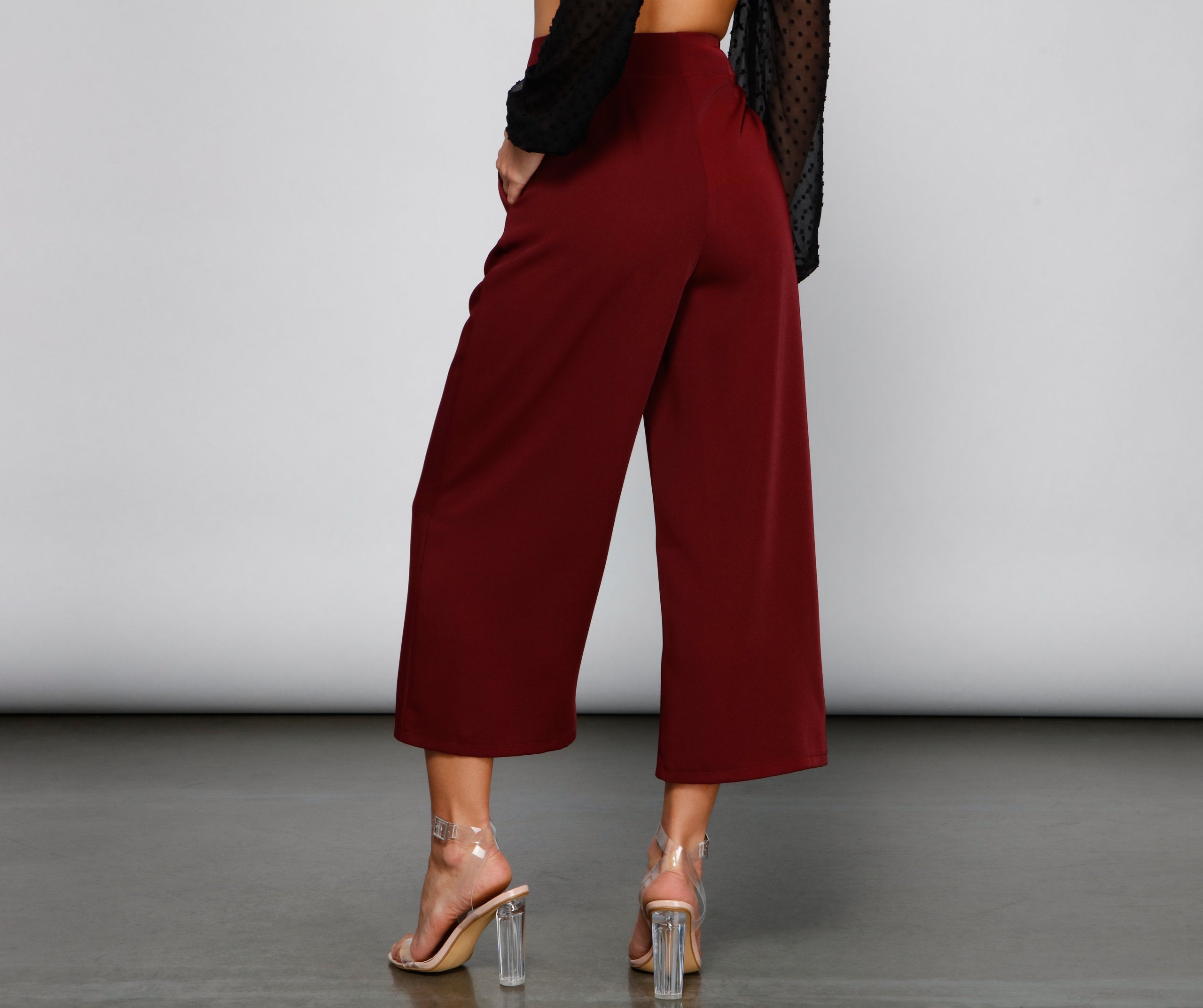 Chic Culotte Wide-Leg Trouser Pants Sai Feel