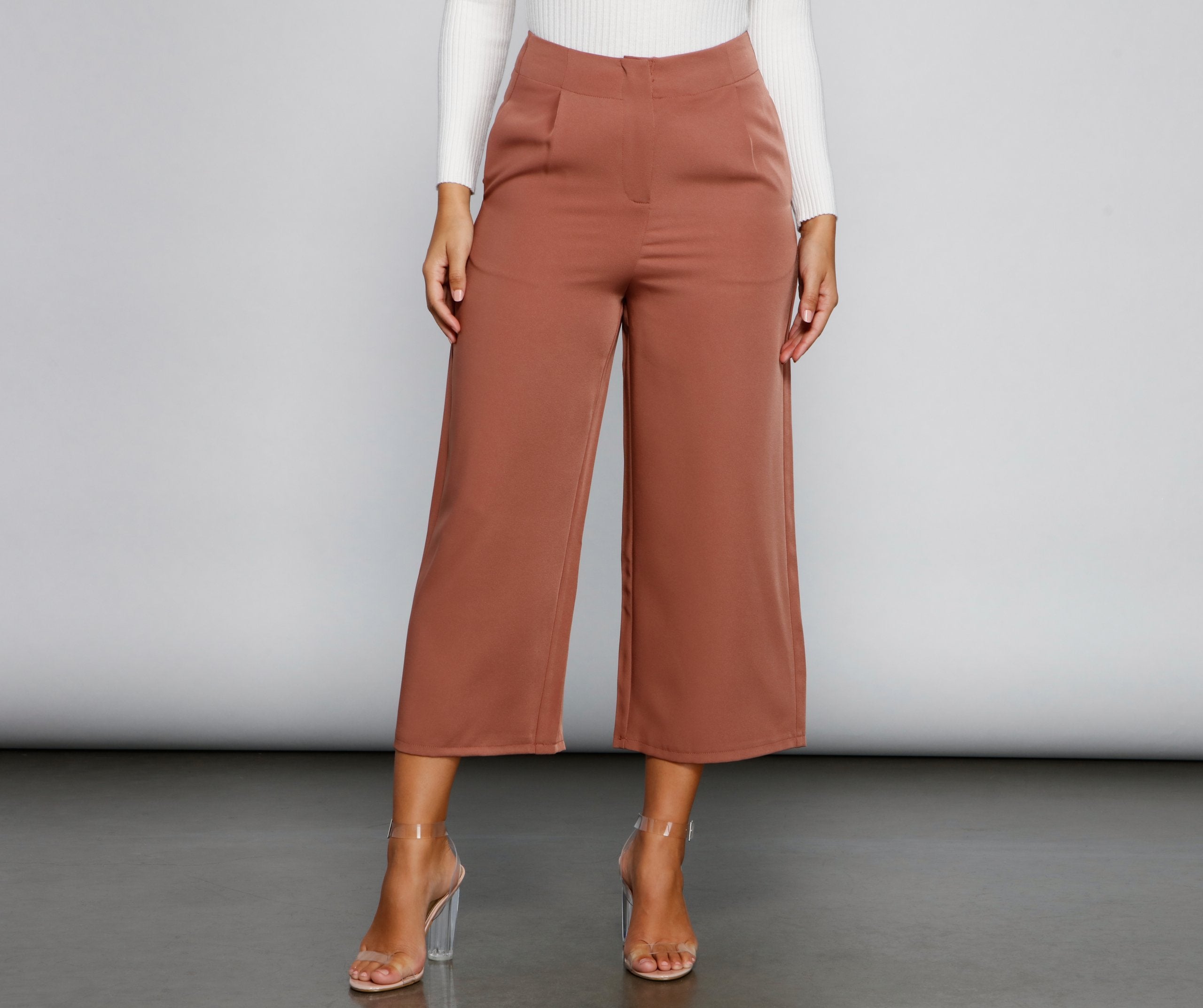 Chic Culotte Wide-Leg Trouser Pants Sai Feel