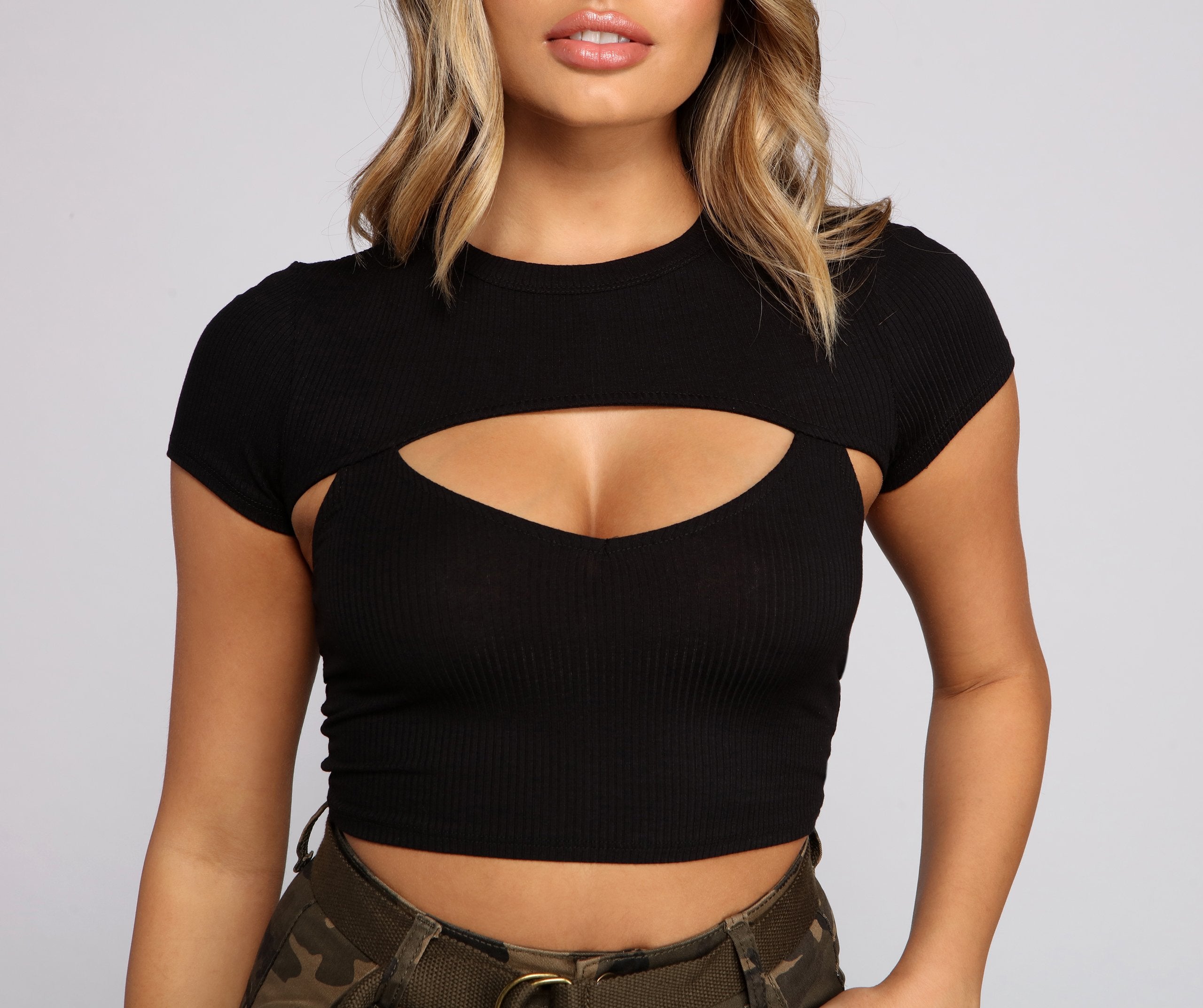 Chic Cuts Ribbed Knit Crop Top Sai Feel