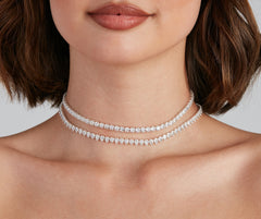 Chic Glamour Cubic Zirconia Choker Necklaces Sai Feel