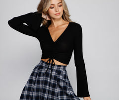 Chic Moment Bell Sleeve Crop Top Sai Feel