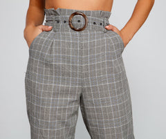 Chic Stunner High Waist Plaid Pants Sai Feel