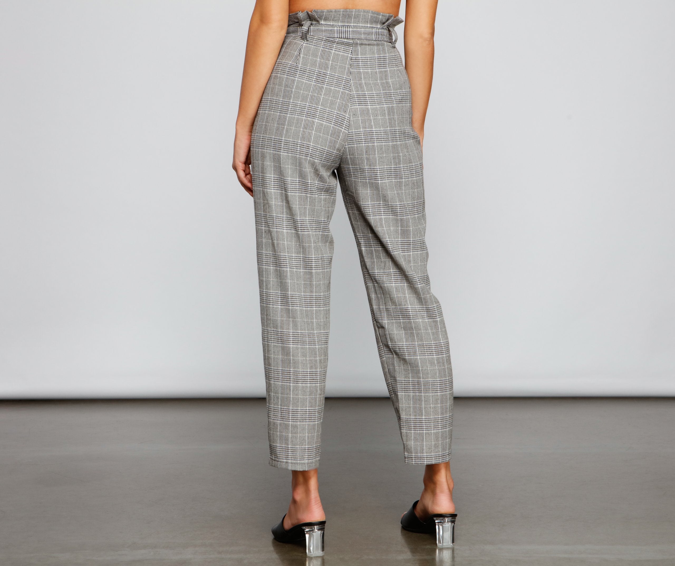 Chic Stunner High Waist Plaid Pants Sai Feel