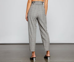 Chic Stunner High Waist Plaid Pants Sai Feel