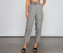 Chic Stunner High Waist Plaid Pants Sai Feel