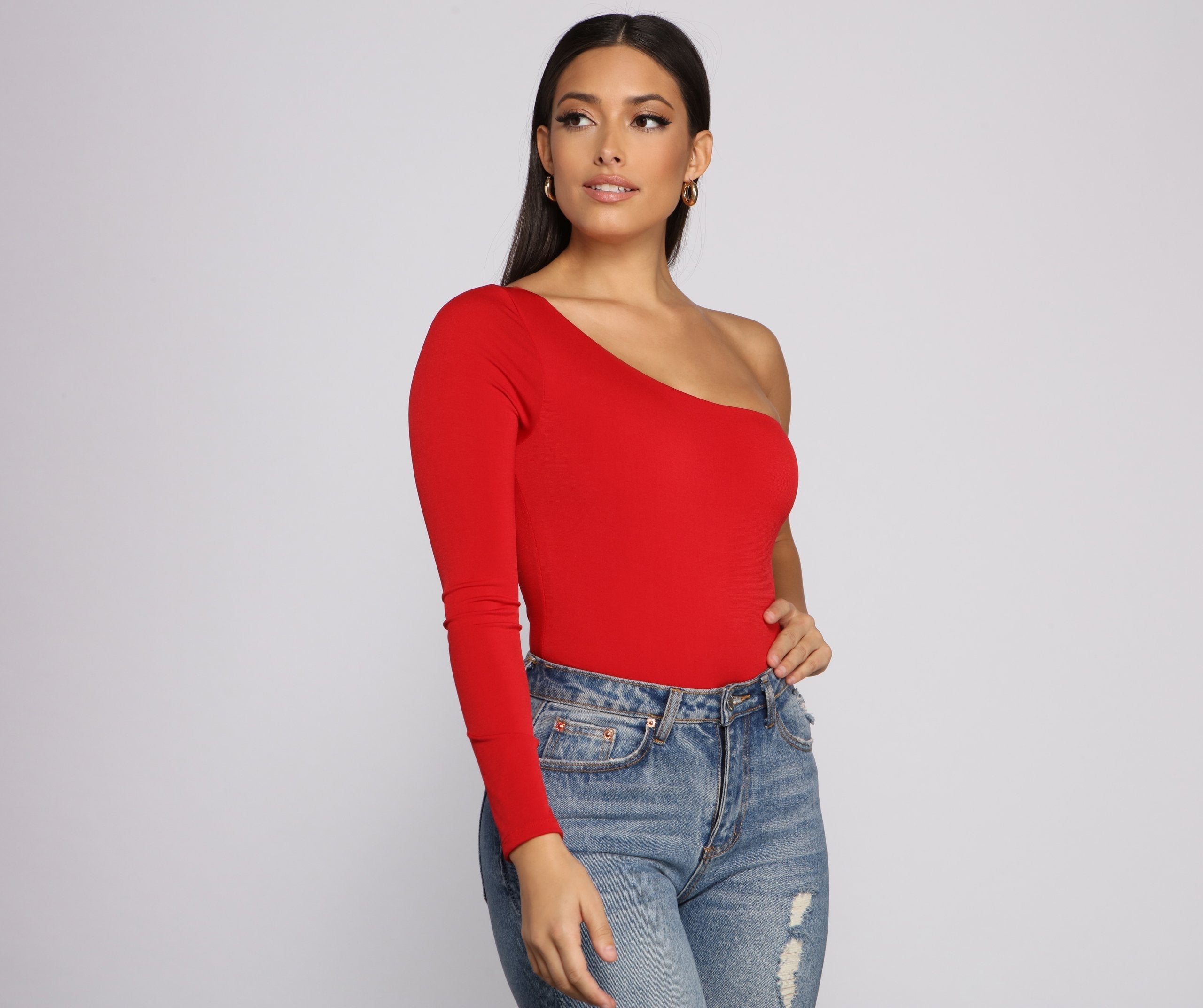 Chic Vibes One Shoulder Bodysuit Sai Feel