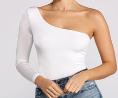 Chic Vibes One Shoulder Bodysuit Sai Feel