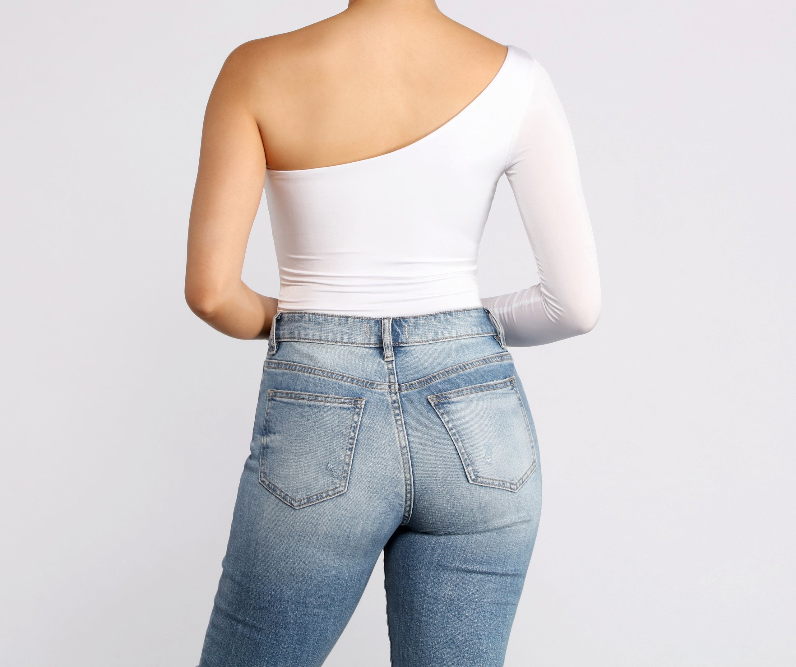 Chic Vibes One Shoulder Bodysuit Sai Feel