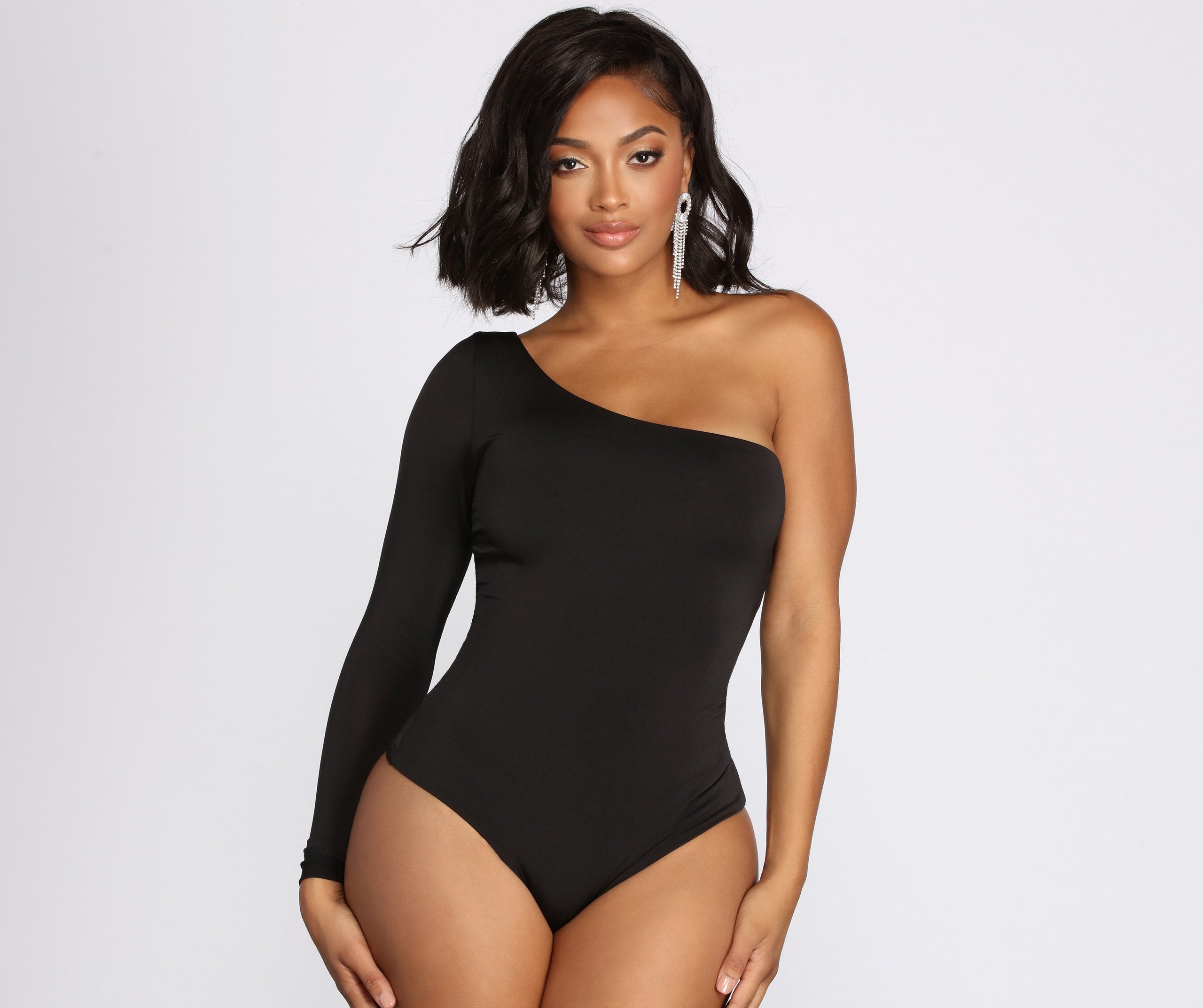 Chic Vibes One Shoulder Bodysuit Sai Feel