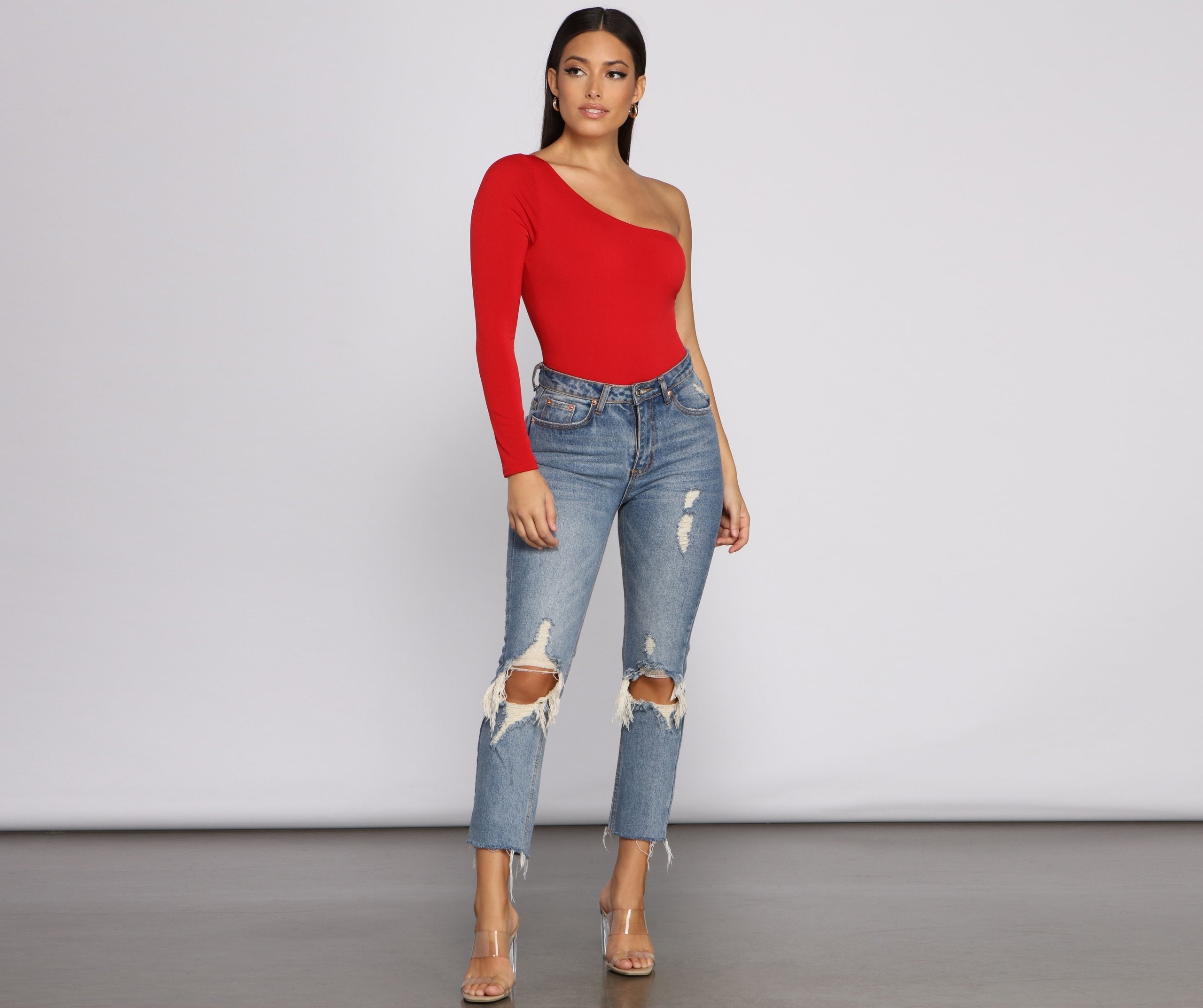 Chic Vibes One Shoulder Bodysuit Sai Feel