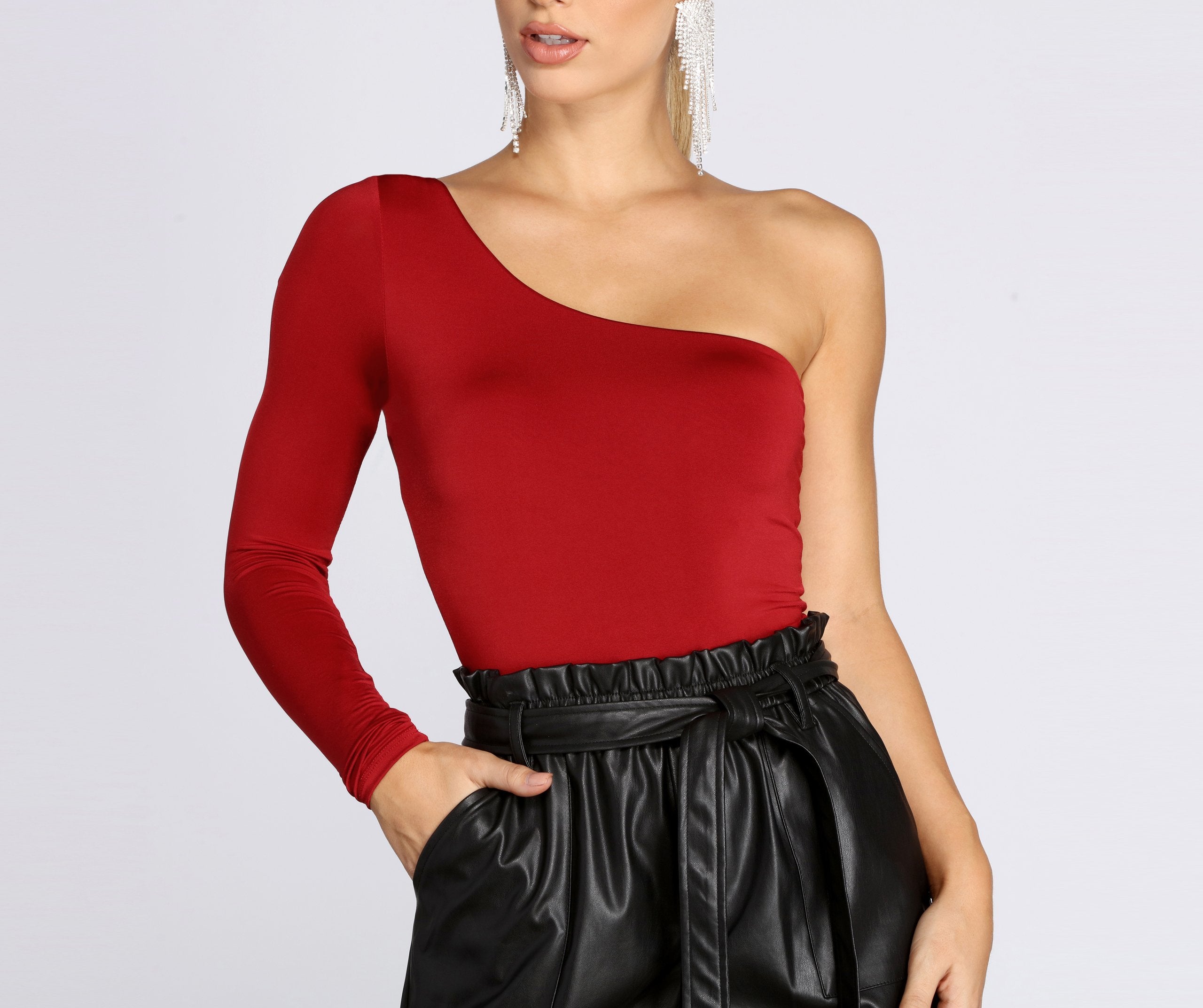 Chic Vibes One Shoulder Bodysuit Sai Feel