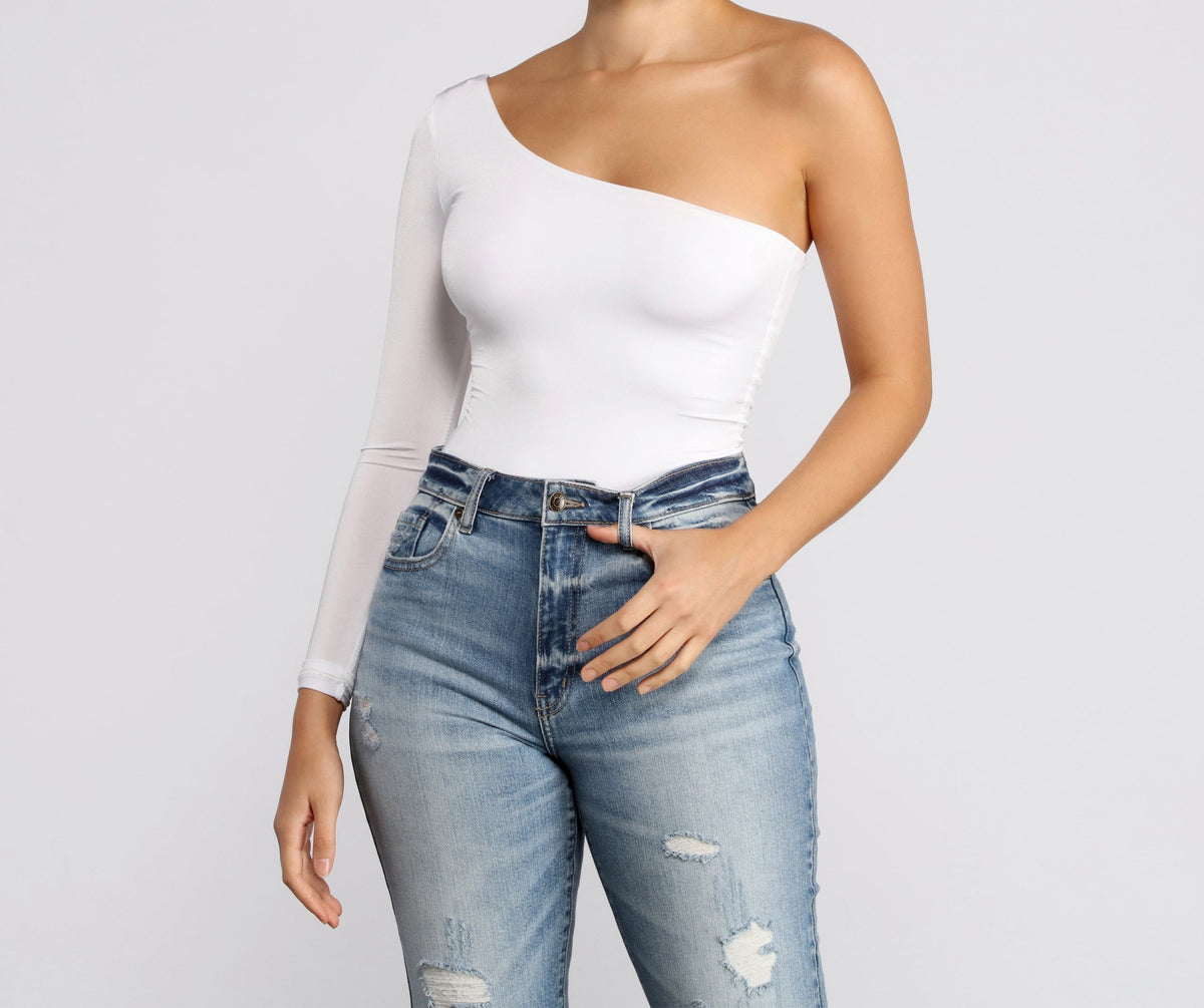 Chic Vibes One Shoulder Bodysuit Sai Feel