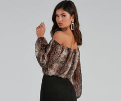 Chic Viper Chiffon Off-The-Shoulder Top Sai Feel