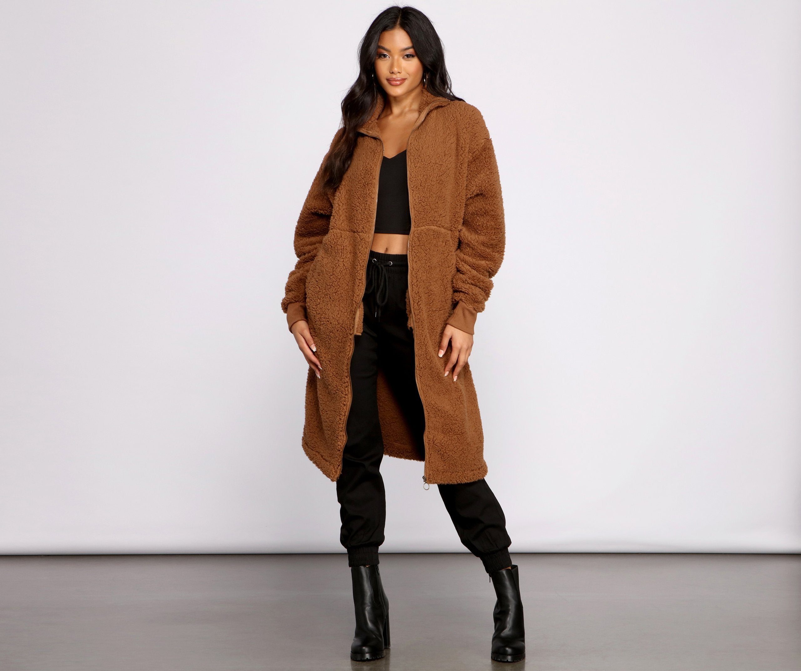 Chic and Cozy Oversized Teddy Trench Coat Sai Feel