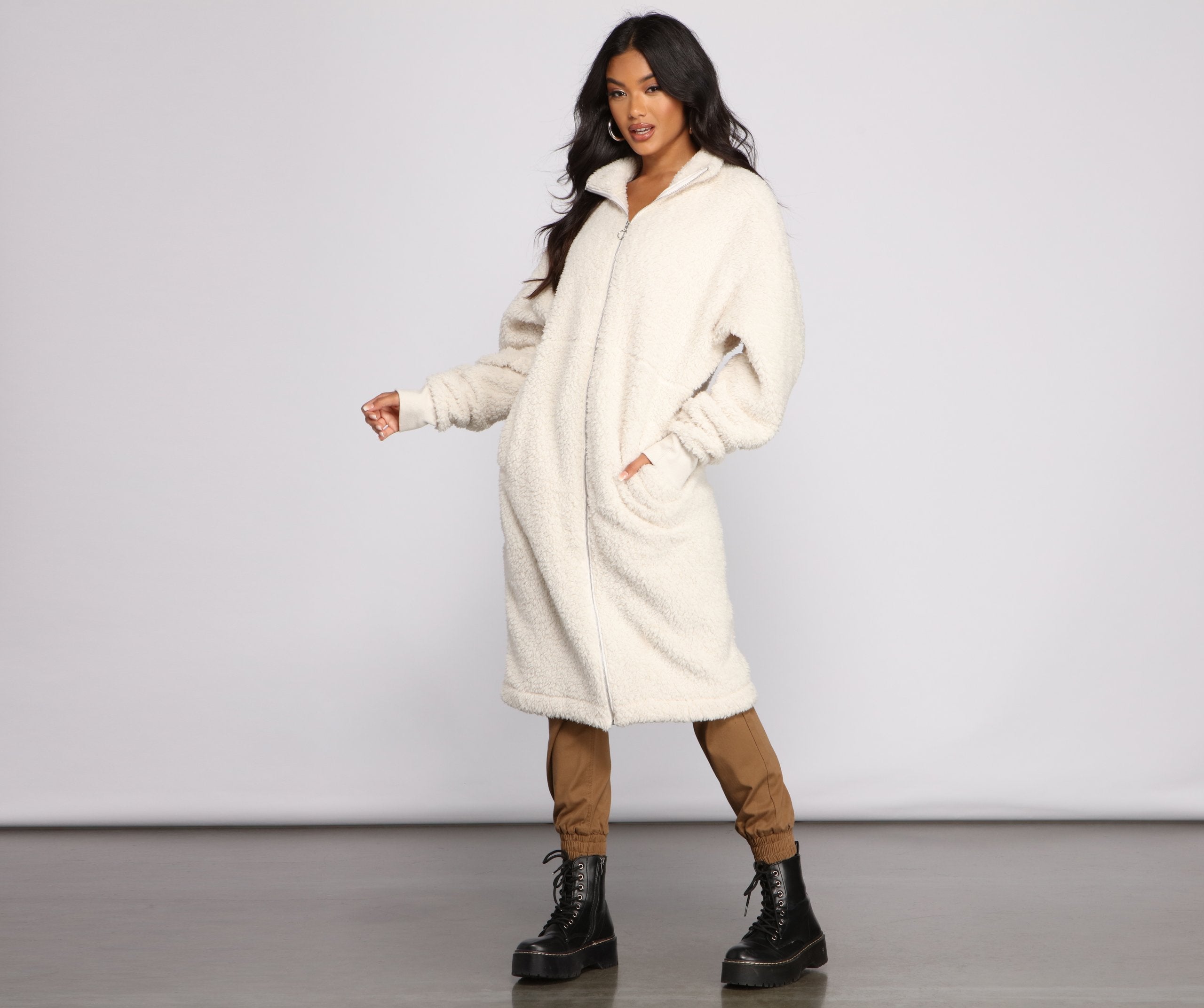 Chic and Cozy Oversized Teddy Trench Coat Sai Feel