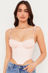 Chiffon Gathered Bust Cropped Corset Sai Feel