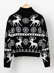 Christmas Holiday Elk Snowflake Sweater Sai Feel