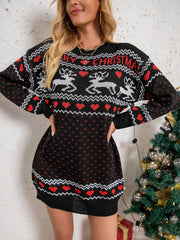 Christmas Jacquard Sweater Dress Sai Feel