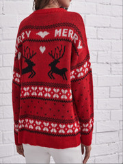 Christmas Pattern Drop Shoulder Sweater Sai Feel