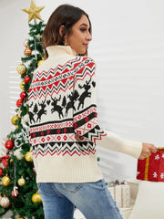 Christmas Pattern Raglan Sleeve Sweater Sai Feel