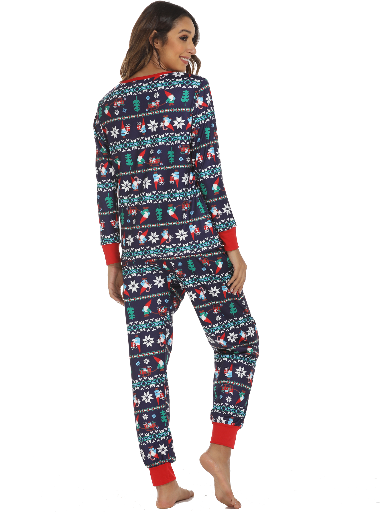 Christmas Woman Soft Long Sleeve Pajama Set Sai Feel