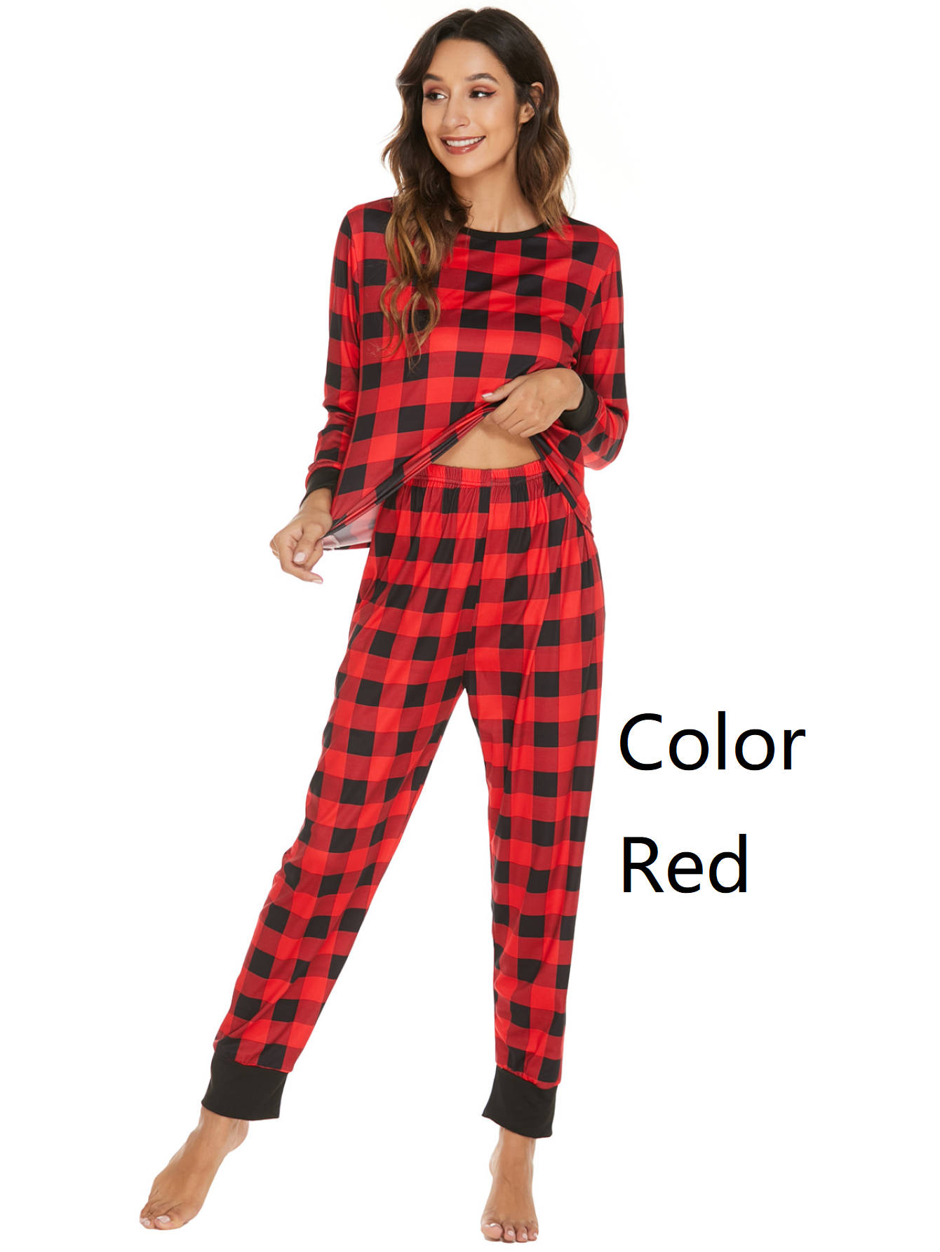 Christmas Woman Soft Long Sleeve Pajama Set Sai Feel