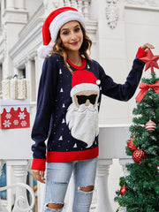 Christmas round neck pullover loose knit sweater Sai Feel