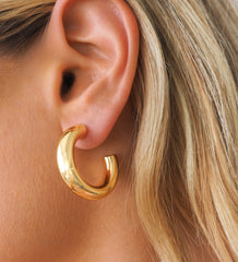 Chunky Gold Hoops Medium