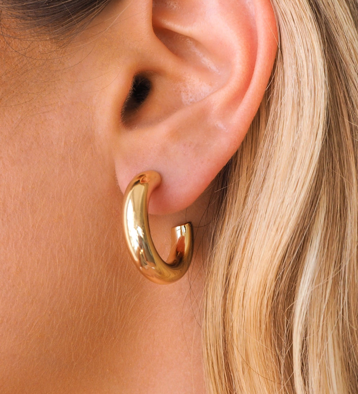 Chunky Gold Hoops Small