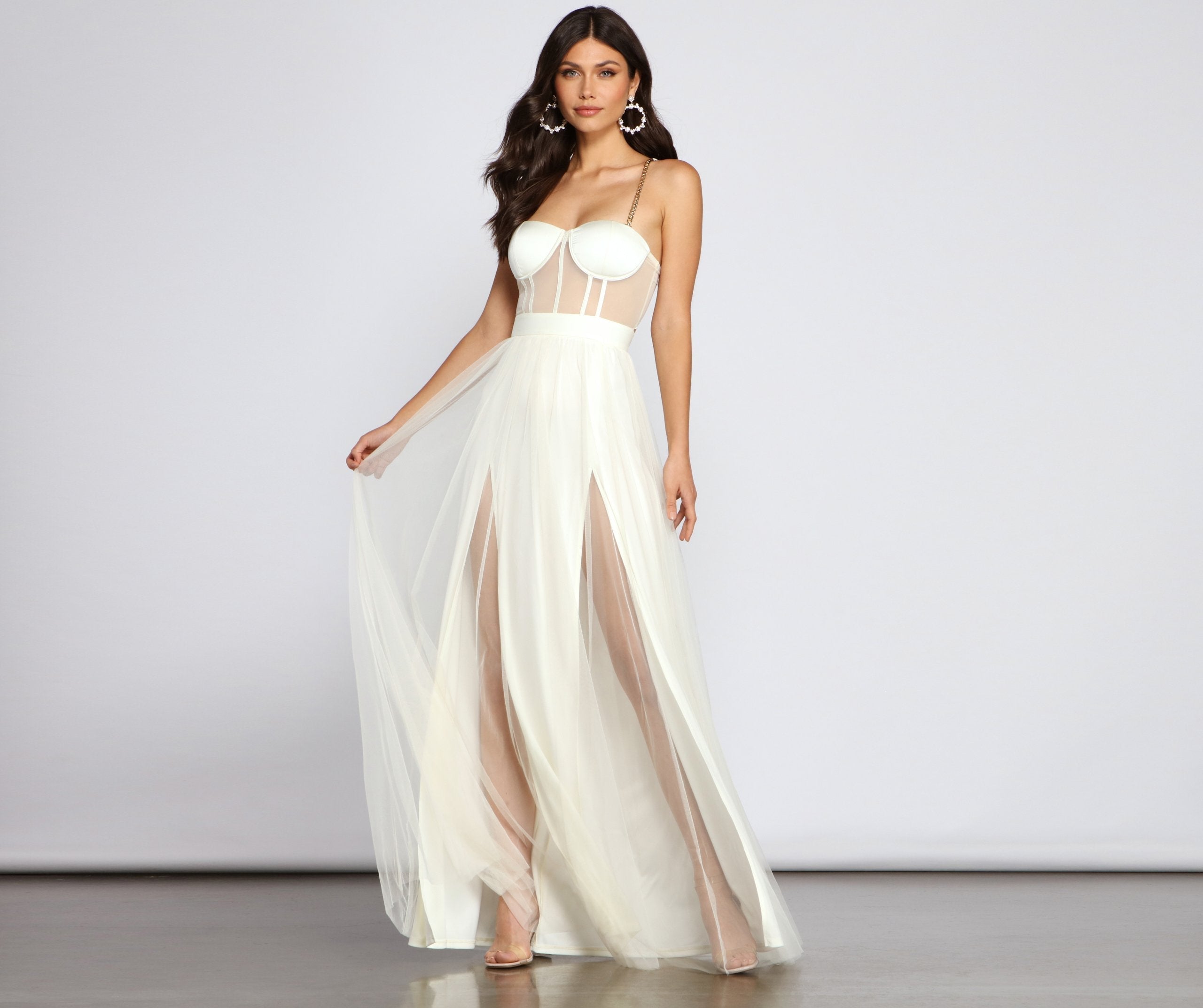 Cintra Mesh Tulle Bustier Gown Sai Feel