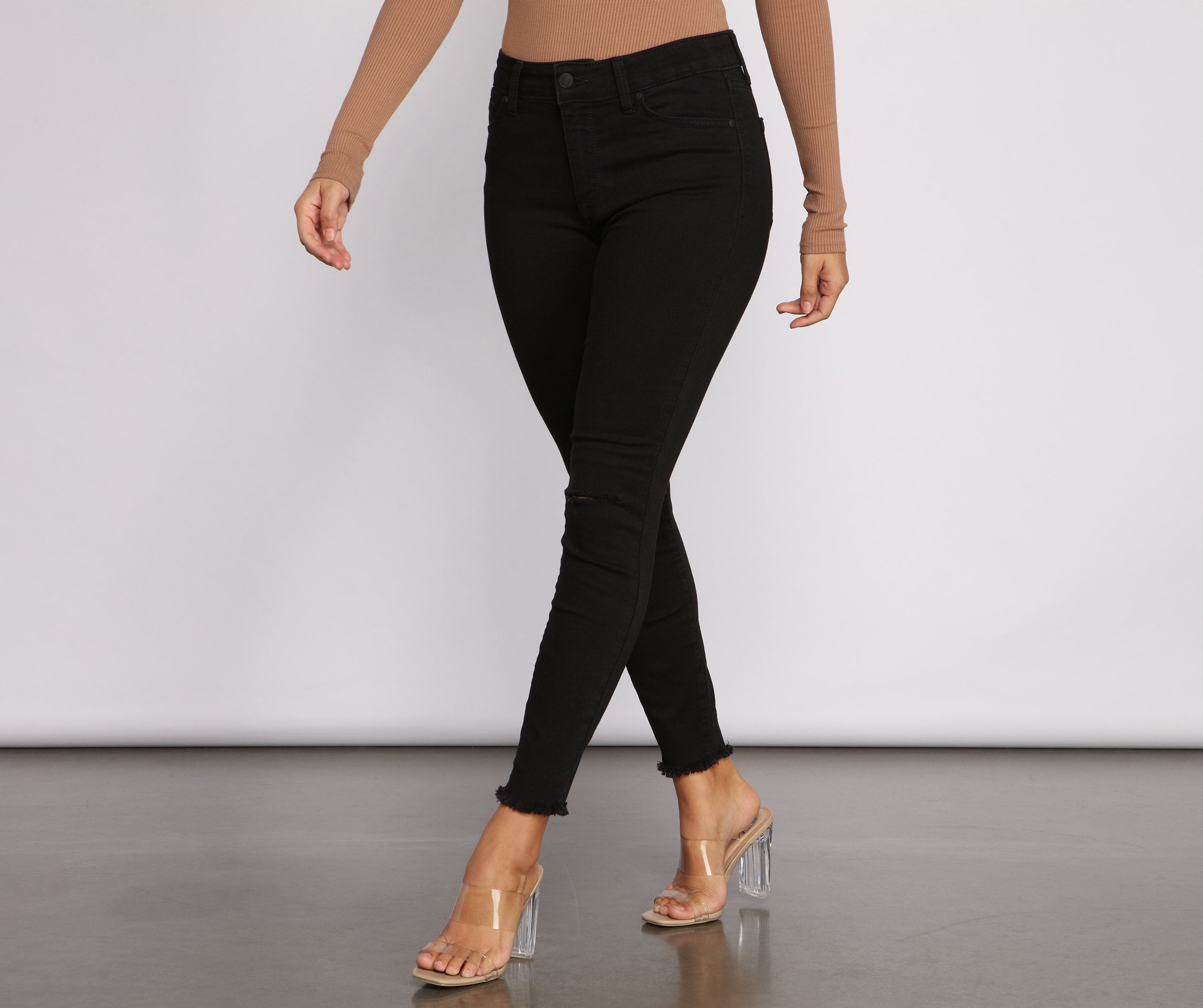 Clara High Rise Black Skinny Jeans Sai Feel